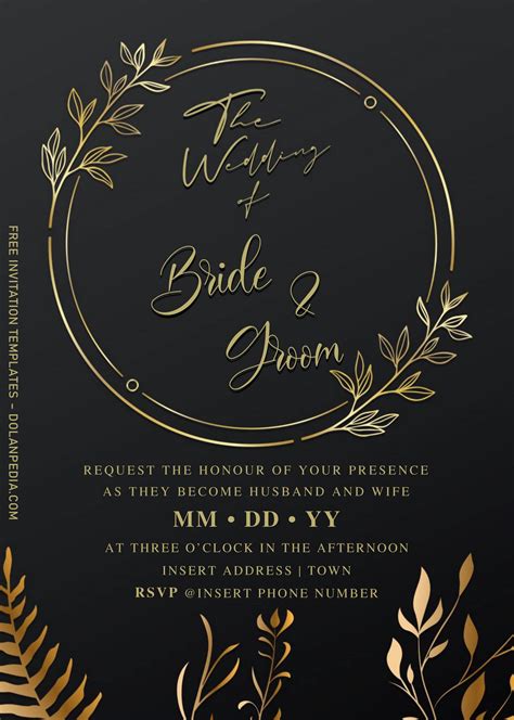 Black And Gold Invitation Template Free